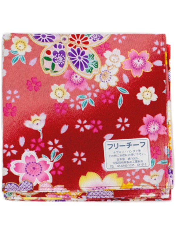 Furoshiki rosso motivo sakura (53x53cm)