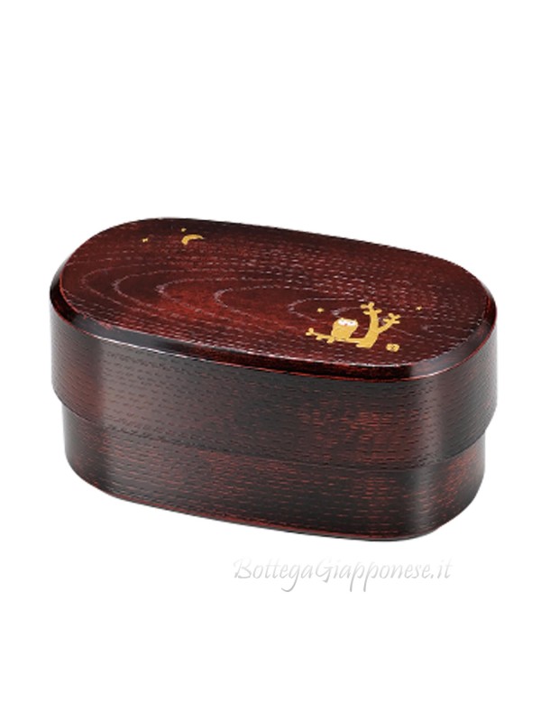 Bento box venatura legno gufo tochigi