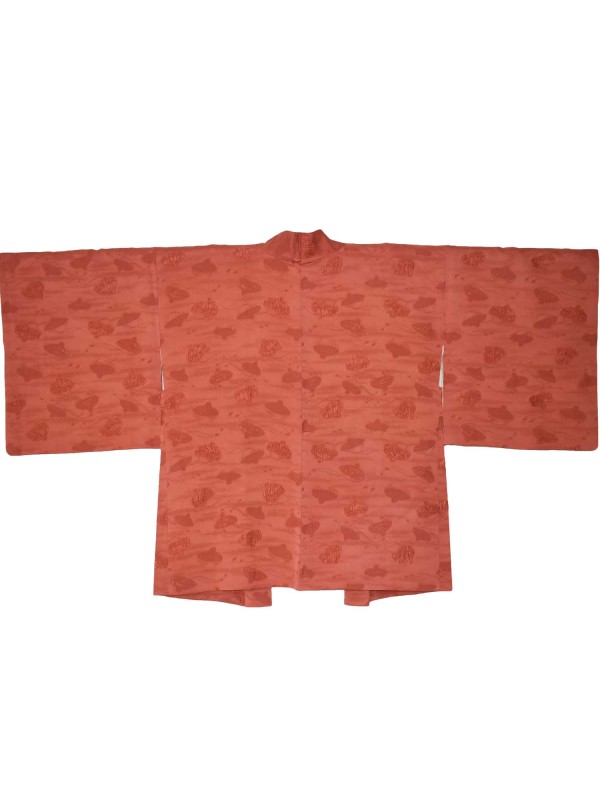 Haori giacca kimono seta rosso mattone