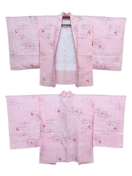 Haori giacca kimono rosa damascata