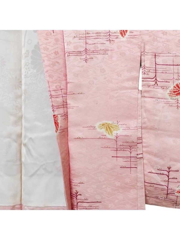 Haori giacca kimono rosa damascata