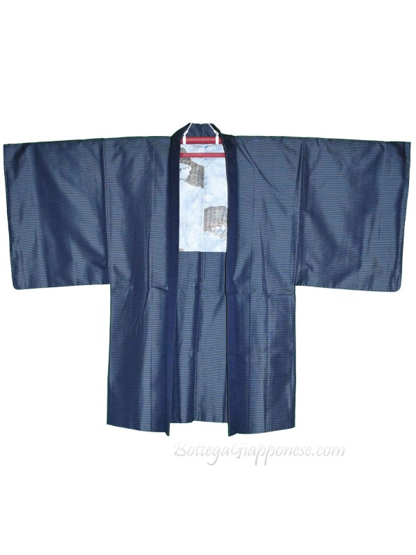 Haori giacca kimono uomo blu scuro