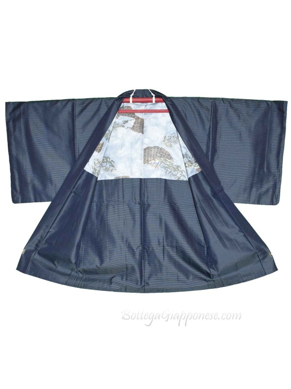 Haori giacca kimono uomo blu scuro