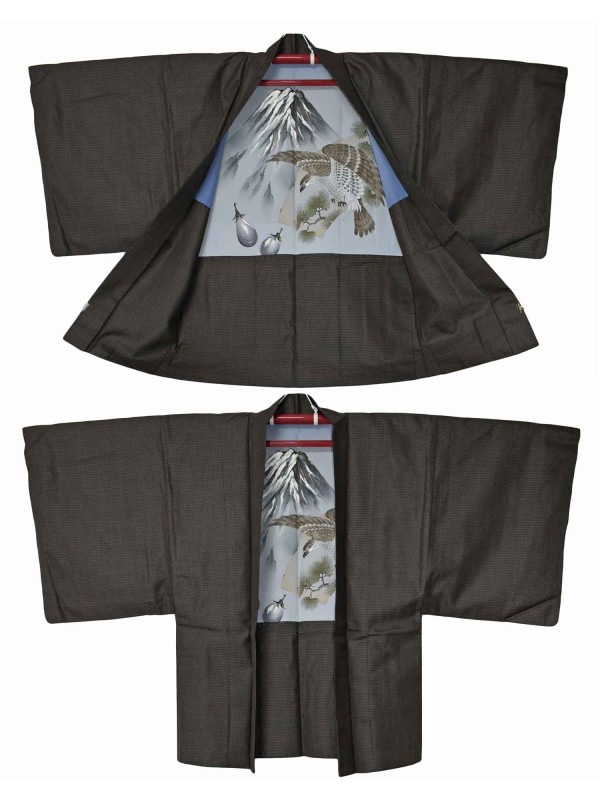 Haori giacca kimono uomo seta falco