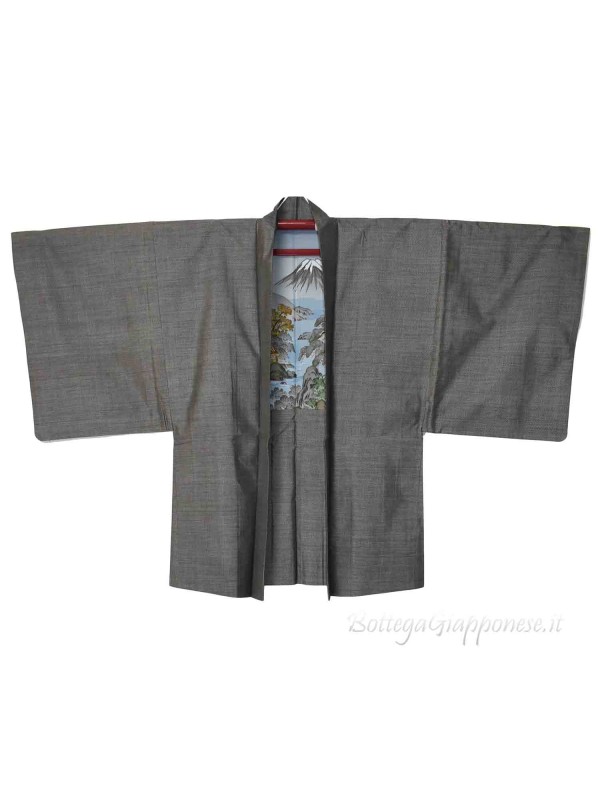 Haori giacca kimono uomo seta Fuji