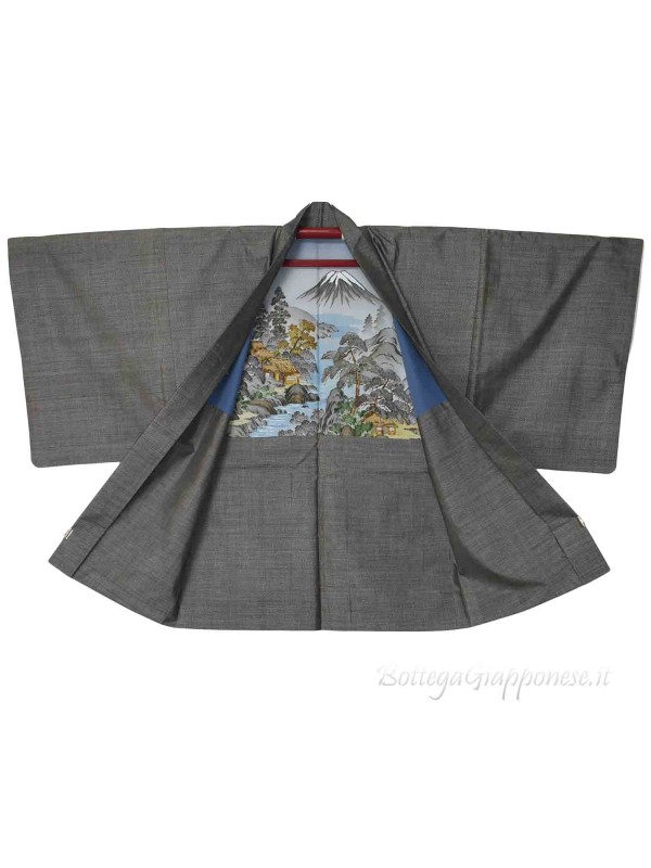 Haori giacca kimono uomo seta Fuji