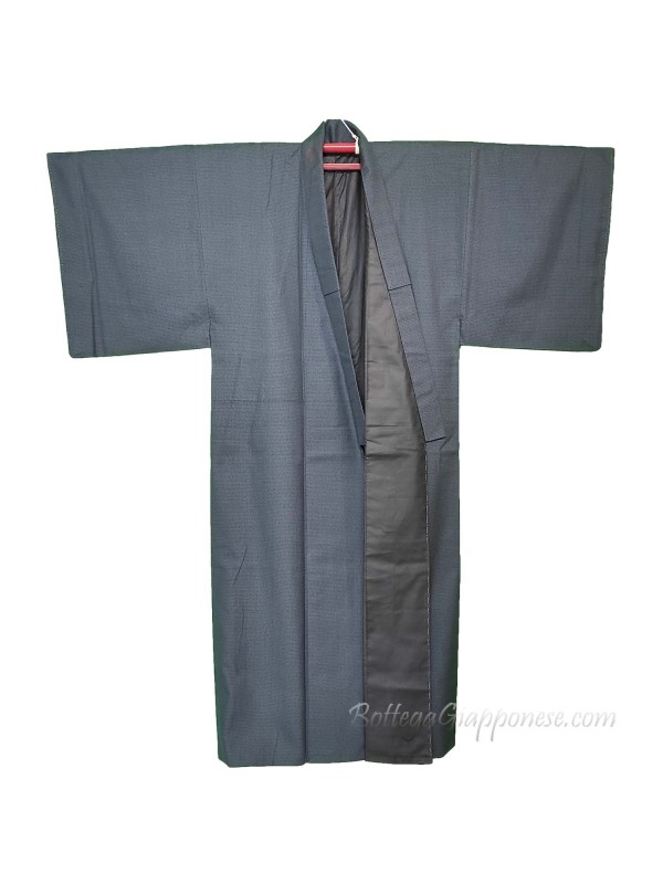 Kimono uomo disegno classico seta blue