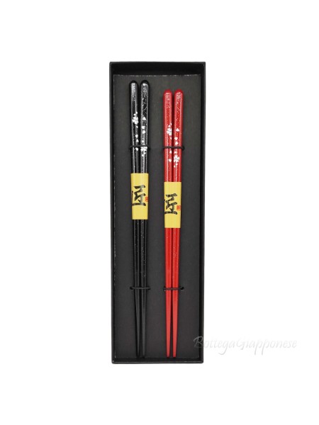 Hashi coppia bacchette urushi set regalo