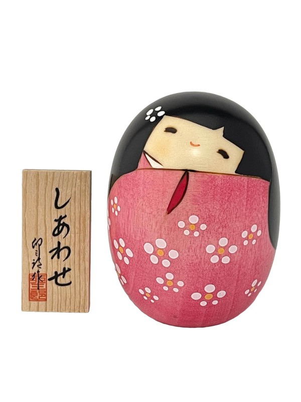 Kokeshi Shiawase felicità (L) rosa