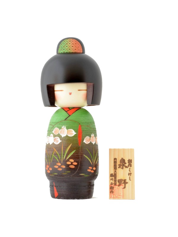 Kokeshi Izumino camelia rossa