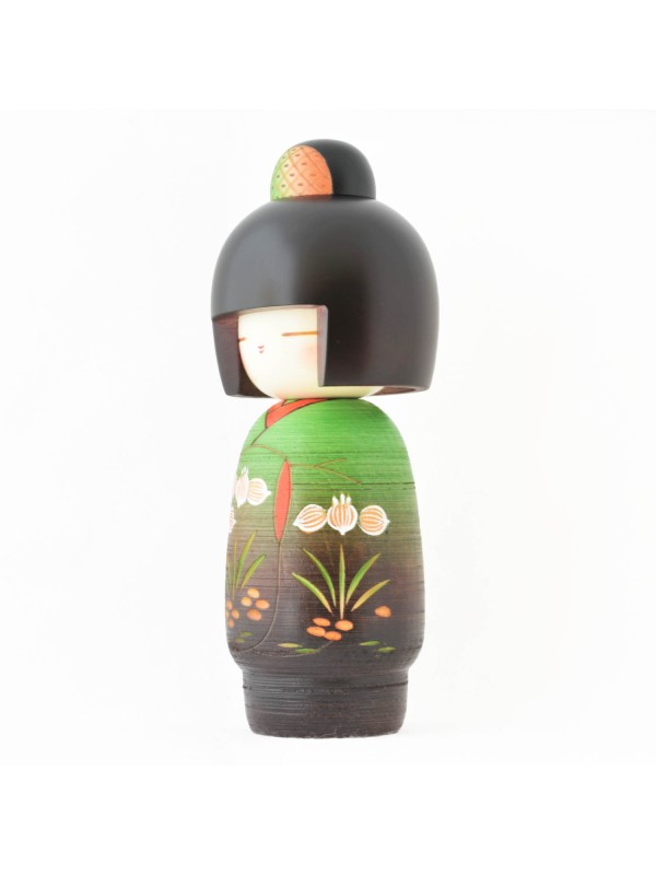 Kokeshi Izumino camelia rossa