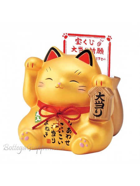 3x Gatto cinese portafortuna con zampa mobile maneki neko decorazioni  statuina 4052025243883