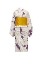 Yukata bianco disegno foglie [Kochi]