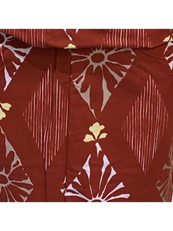 Yukata kimono cotone rosso scuro (Yumie)