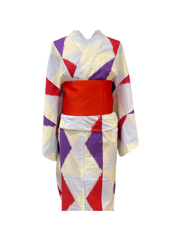 Yukata kimono cotone multicolore (Sumiko)